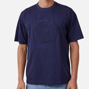 Cotton On Men's Boxy Fit College T-Shirt Indigo NY Wax Crest Size XXL